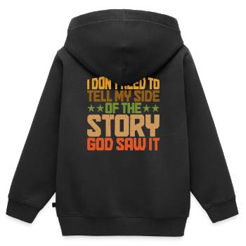 Je n’ai pas besoin de raconter ma version de l’histoire 6 - Sweat Premium à capuche zippé enfant bio - noir - Dos - AI Model Kid Male (0cm)