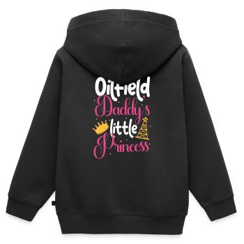 Ölfeld Papas Kleine Prinzessin - Kinder Premium Organic Zip Hoodie - Schwarz - Hinten - AI Model Kid Male (0cm)