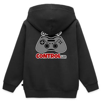 Out of Control - Kinder Premium Organic Zip Hoodie - Schwarz - Hinten - AI Model Kid Male (0cm)