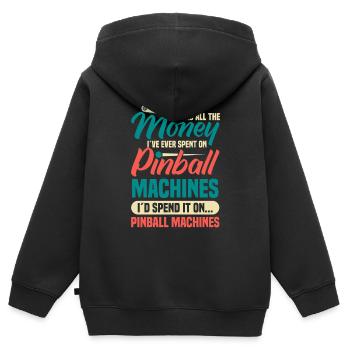 Flipper Retro Pinball Flipperautomat Bumper - Kinder Premium Organic Zip Hoodie - Schwarz - Hinten - AI Model Kid Male (0cm)