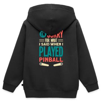 Flipper Retro Pinball Flipperautomat Bumper - Kinder Premium Organic Zip Hoodie - Schwarz - Hinten - AI Model Kid Male (0cm)