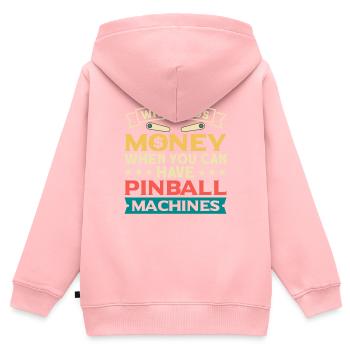 Flipper Retro Pinball Flipperautomat Bumper - Kinder Premium Organic Zip Hoodie - Rosa - Hinten - AI Model Kid Female (0cm)