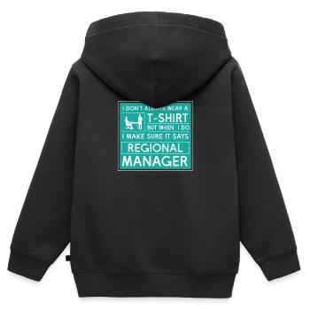 Assurez-vous qu’il s’agit d’un directeur régional - Sweat Premium à capuche zippé enfant bio - noir - Dos - AI Model Kid Male (0cm)