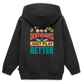 Flipper Retro Pinball Flipperautomat Bumper - Kinder Premium Organic Zip Hoodie - Schwarz - Hinten - AI Model Kid Male (0cm)