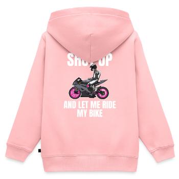 Motorcycle Lifestyle / Motorrad / Motorräder biker - Kinder Premium Organic Zip Hoodie - Rosa - Hinten - AI Model Kid Female (0cm)