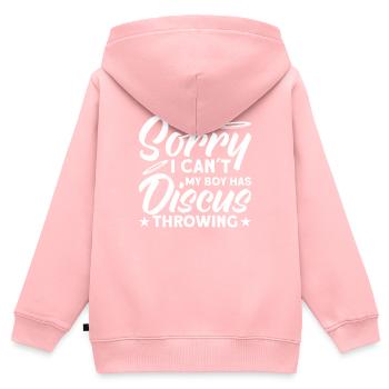 Diskuswurf Diskuswerfer Leichtathletik Diskus - Kinder Premium Organic Zip Hoodie - Rosa - Hinten - AI Model Kid Female (0cm)