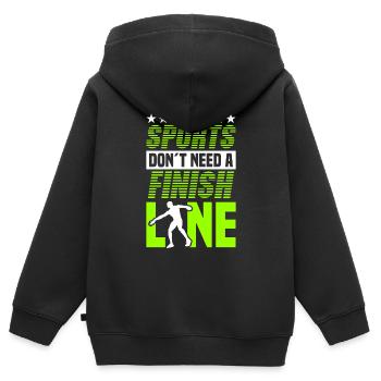 Diskuswurf Diskuswerfer Leichtathletik Diskus - Kinder Premium Organic Zip Hoodie - Schwarz - Hinten - AI Model Kid Male (0cm)