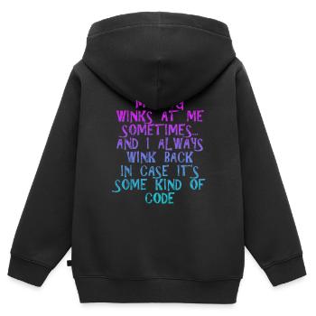 My Dog Winks At Me Sometimes 3 - Kinder Premium Organic Zip Hoodie - Schwarz - Hinten - AI Model Kid Male (0cm)