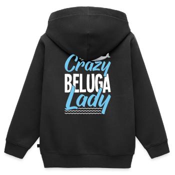 Béluga Béluga Baleine Observation des baleines Dauphin Dauphin - Sweat Premium à capuche zippé enfant bio - noir - Dos - AI Model Kid Male (0cm)