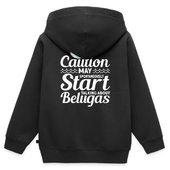 Béluga Béluga Baleine Observation des baleines Dauphin Dauphin - Sweat Premium à capuche zippé enfant bio - noir - Dos - AI Model Kid Male (0cm)