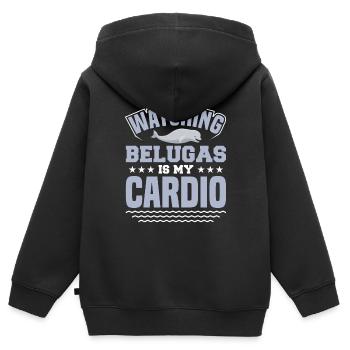 Béluga Béluga Baleine Observation des baleines Dauphin Dauphin - Sweat Premium à capuche zippé enfant bio - noir - Dos - AI Model Kid Male (0cm)
