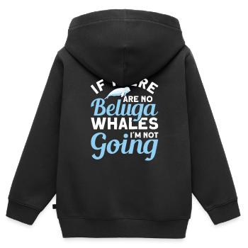 Béluga Béluga Baleine Observation des baleines Dauphin Dauphin - Sweat Premium à capuche zippé enfant bio - noir - Dos - AI Model Kid Male (0cm)