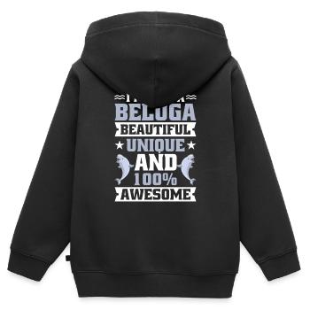Béluga Béluga Baleine Observation des baleines Dauphin Dauphin - Sweat Premium à capuche zippé enfant bio - noir - Dos - AI Model Kid Male (0cm)