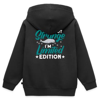 Béluga Béluga Baleine Observation des baleines Dauphin Dauphin - Sweat Premium à capuche zippé enfant bio - noir - Dos - AI Model Kid Male (0cm)