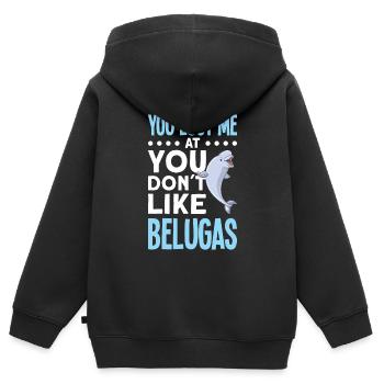 Béluga Béluga Baleine Observation des baleines Dauphin Dauphin - Sweat Premium à capuche zippé enfant bio - noir - Dos - AI Model Kid Male (0cm)