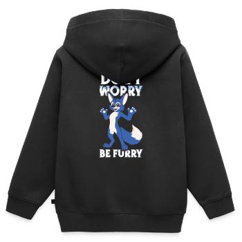 Be Furry Tail Ear Furry Person Cosplay - Kids Premium Organic Zip-up Hoodie - black - Back - AI Model Kid Male (0cm)