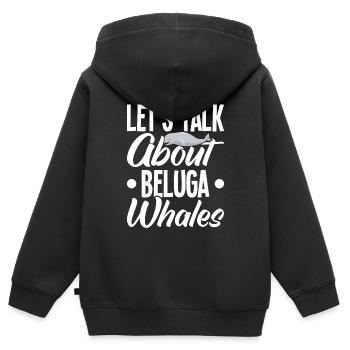Béluga Béluga Baleine Observation des baleines Dauphin Dauphin - Sweat Premium à capuche zippé enfant bio - noir - Dos - AI Model Kid Male (0cm)