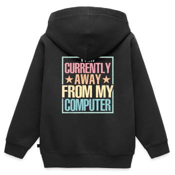 Je suis actuellement absent de mon ordinateur - Sweat Premium à capuche zippé enfant bio - noir - Dos - AI Model Kid Male (0cm)
