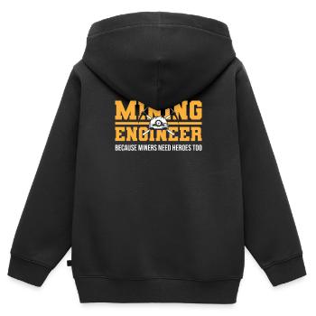 Engineer Mining Engineer - Kids Premium Organic Zip-up Hoodie - black - Back - AI Model Kid Male (0cm)
