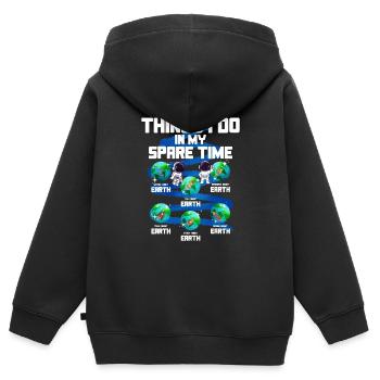 Terre - Sweat Premium à capuche zippé enfant bio - noir - Dos - AI Model Kid Male (0cm)