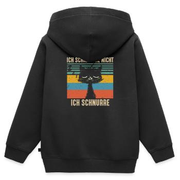 Ich Schnarche Nicht Ich Schnurre - Kinder Premium Organic Zip Hoodie - Schwarz - Hinten - AI Model Kid Male (0cm)