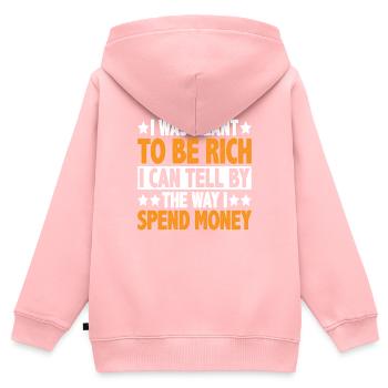 I Was Meant To Be Rich 3 - Kinder Premium Organic Zip Hoodie - Rosa - Hinten - AI Model Kid Female (0cm)