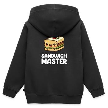 Sandwichs amusants pour les amateurs de sandwichs - Sweat Premium à capuche zippé enfant bio - noir - Dos - AI Model Kid Male (0cm)