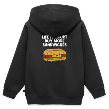 Sandwichs amusants pour les amateurs de sandwichs - Sweat Premium à capuche zippé enfant bio - noir - Dos - AI Model Kid Male (0cm)