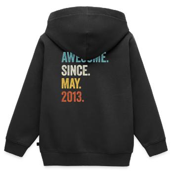 10e anniversaire 10 ans génial depuis mai 2013 - Sweat Premium à capuche zippé enfant bio - noir - Dos - AI Model Kid Male (0cm)