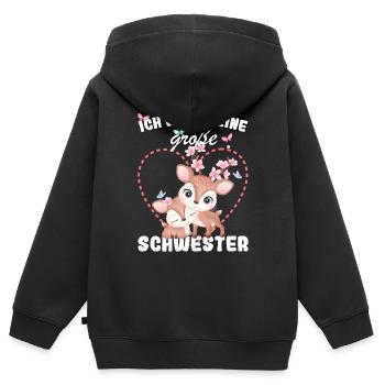Ich Werde Eine Große Schwester 2025 - Kinder Premium Organic Zip Hoodie - Schwarz - Hinten - AI Model Kid Male (0cm)