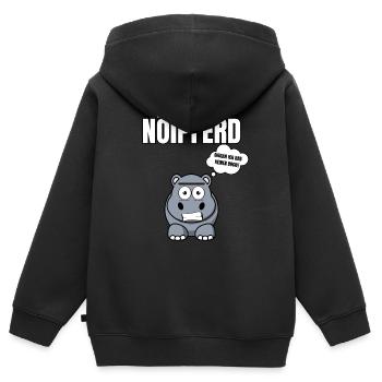 Gelangweiltes Nilpferd / Nölpferd / Keinen Bock - Kinder Premium Organic Zip Hoodie - Schwarz - Hinten - AI Model Kid Male (0cm)