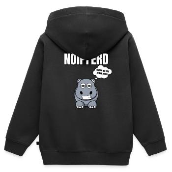 Gelangweiltes Nilpferd / Nölpferd / Keinen Bock - Kinder Premium Organic Zip Hoodie - Schwarz - Hinten - AI Model Kid Male (0cm)