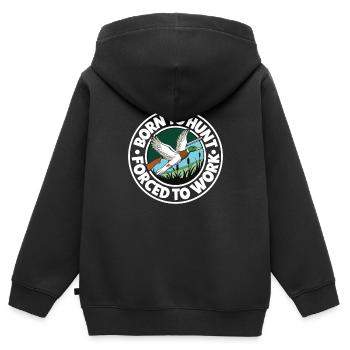 Duck Hunt Duck Hunter Bird Hunting Duck Hunting - Kinder Premium Organic Zip Hoodie - Schwarz - Hinten - AI Model Kid Male (0cm)