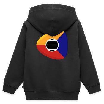 Gitarre Gitarrist plecktrum Geschenk Gitarrist - Kinder Premium Organic Zip Hoodie - Schwarz - Hinten - AI Model Kid Male (0cm)