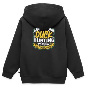 Duck Hunt Duck Hunter Bird Hunting Duck Hunting - Kinder Premium Organic Zip Hoodie - Schwarz - Hinten - AI Model Kid Male (0cm)