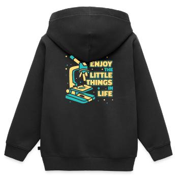 Biologie Biologe Mikroskop - Kinder Premium Organic Zip Hoodie - Schwarz - Hinten - AI Model Kid Male (0cm)