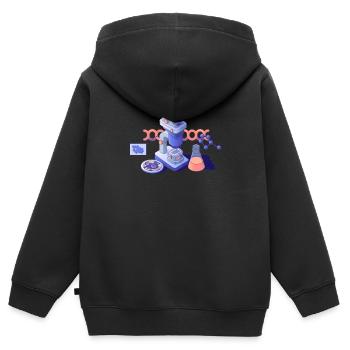 Biologie Biologiste Microscope - Sweat Premium à capuche zippé enfant bio - noir - Dos - AI Model Kid Male (0cm)