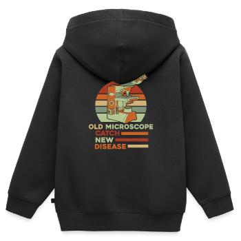 Biologie Biologe Mikroskop - Kinder Premium Organic Zip Hoodie - Schwarz - Hinten - AI Model Kid Male (0cm)