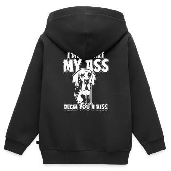 Deutsche Dogge - Kinder Premium Organic Zip Hoodie - Schwarz - Hinten - AI Model Kid Male (0cm)