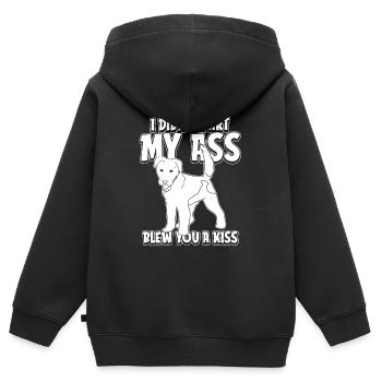 Terrier de blé - Sweat Premium à capuche zippé enfant bio - noir - Dos - AI Model Kid Male (0cm)