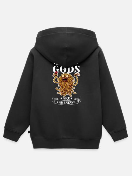 Atheistischer Atheismus Fliegende Spaghetti - Premium børne zip-hættetrøje økologisk - sort