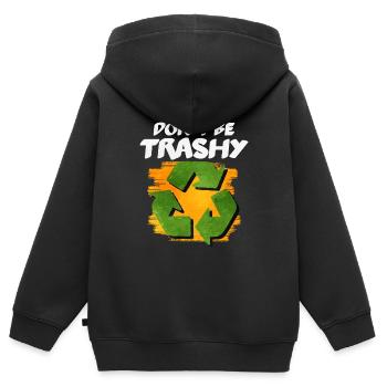 Recycling - Kinder Premium Organic Zip Hoodie - Schwarz - Hinten - AI Model Kid Male (0cm)