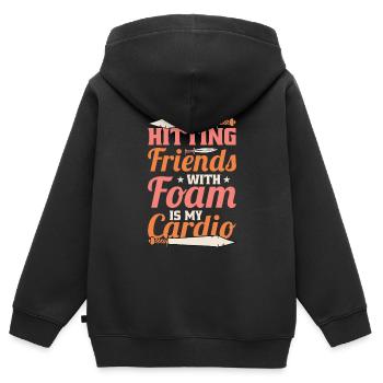 LARP Live-Action-Rollenspiel - Kinder Premium Organic Zip Hoodie - Schwarz - Hinten - AI Model Kid Male (0cm)