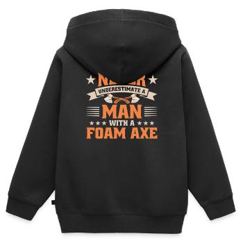 LARP Live-Action-Rollenspiel - Kinder Premium Organic Zip Hoodie - Schwarz - Hinten - AI Model Kid Male (0cm)