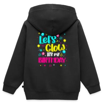 Let's Glow It's My Birthday Mom Outfit Designated - Kinder Premium Organic Zip Hoodie - Schwarz - Hinten - AI Model Kid Male (0cm)