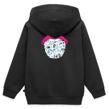 Policier Police Langue - Sweat Premium à capuche zippé enfant bio - noir - Dos - AI Model Kid Male (0cm)