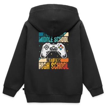 High School Nect Controller Gaming Videogames Game - Kinder Premium Organic Zip Hoodie - Schwarz - Hinten - AI Model Kid Male (0cm)