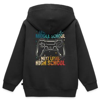 High School Nect Controller Gaming Videogames Game - Kinder Premium Organic Zip Hoodie - Schwarz - Hinten - AI Model Kid Male (0cm)
