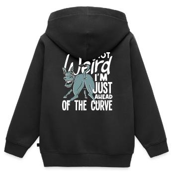 Je ne suis pas bizarre, je suis juste en avance sur la courbe - Sweat Premium à capuche zippé enfant bio - noir - Dos - AI Model Kid Male (0cm)