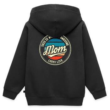Muttertag Mutter Mummy Erster Retro Geschenk - Kinder Premium Organic Zip Hoodie - Schwarz - Hinten - AI Model Kid Male (0cm)